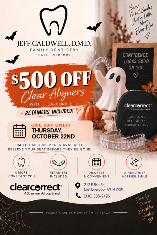 $500 off ClearCorrect clear aligners with retainers included, Thursday October 22