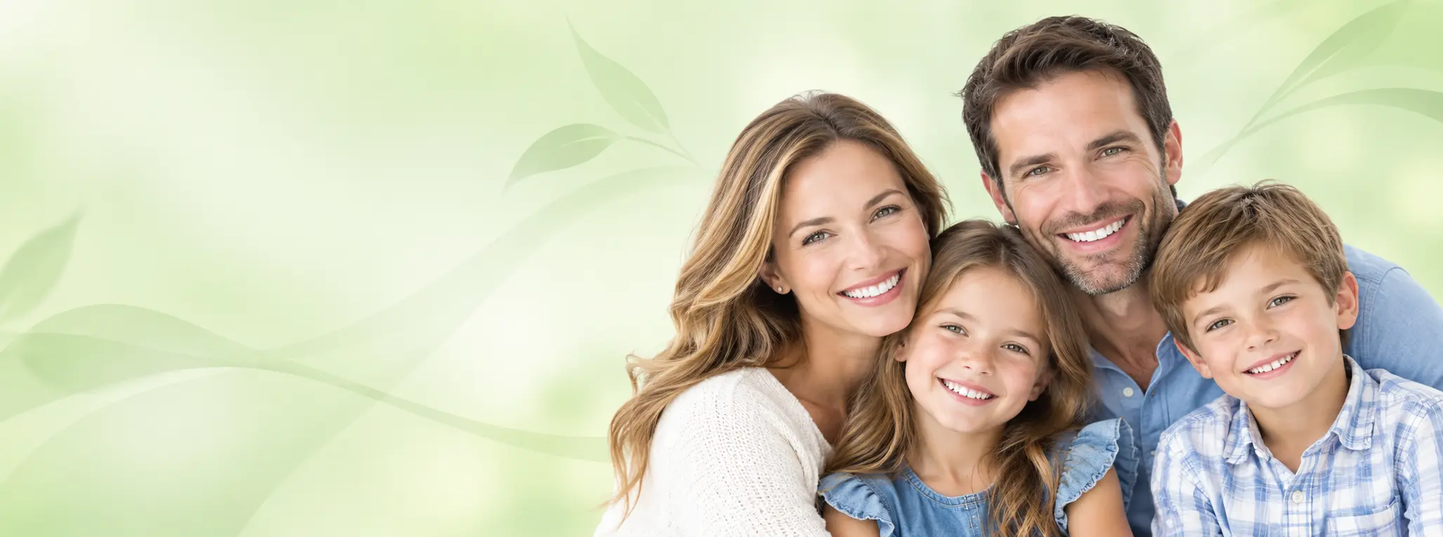 A smiling family representing welcoming dental care for every generation